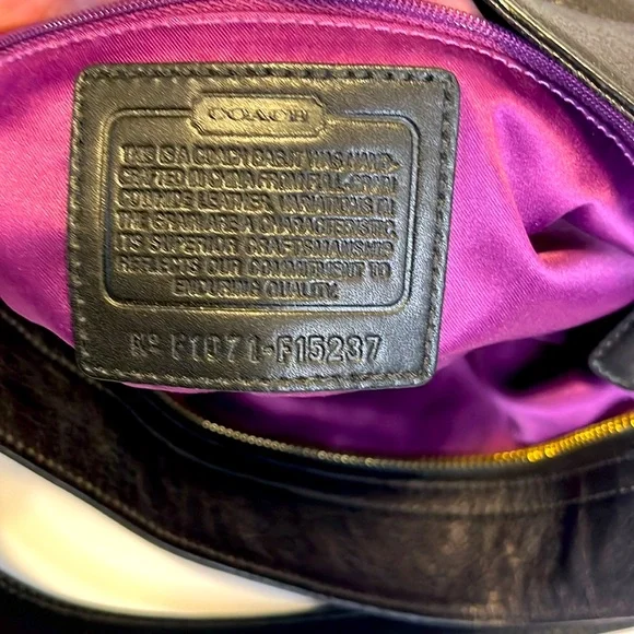 Coach Zoe Leather Gold Studded Shoulder Bag: S-M - Picture 12 of 12